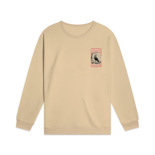 DOLLY NOIRE | Raven Crewneck Beige | Felpa girocollo beige