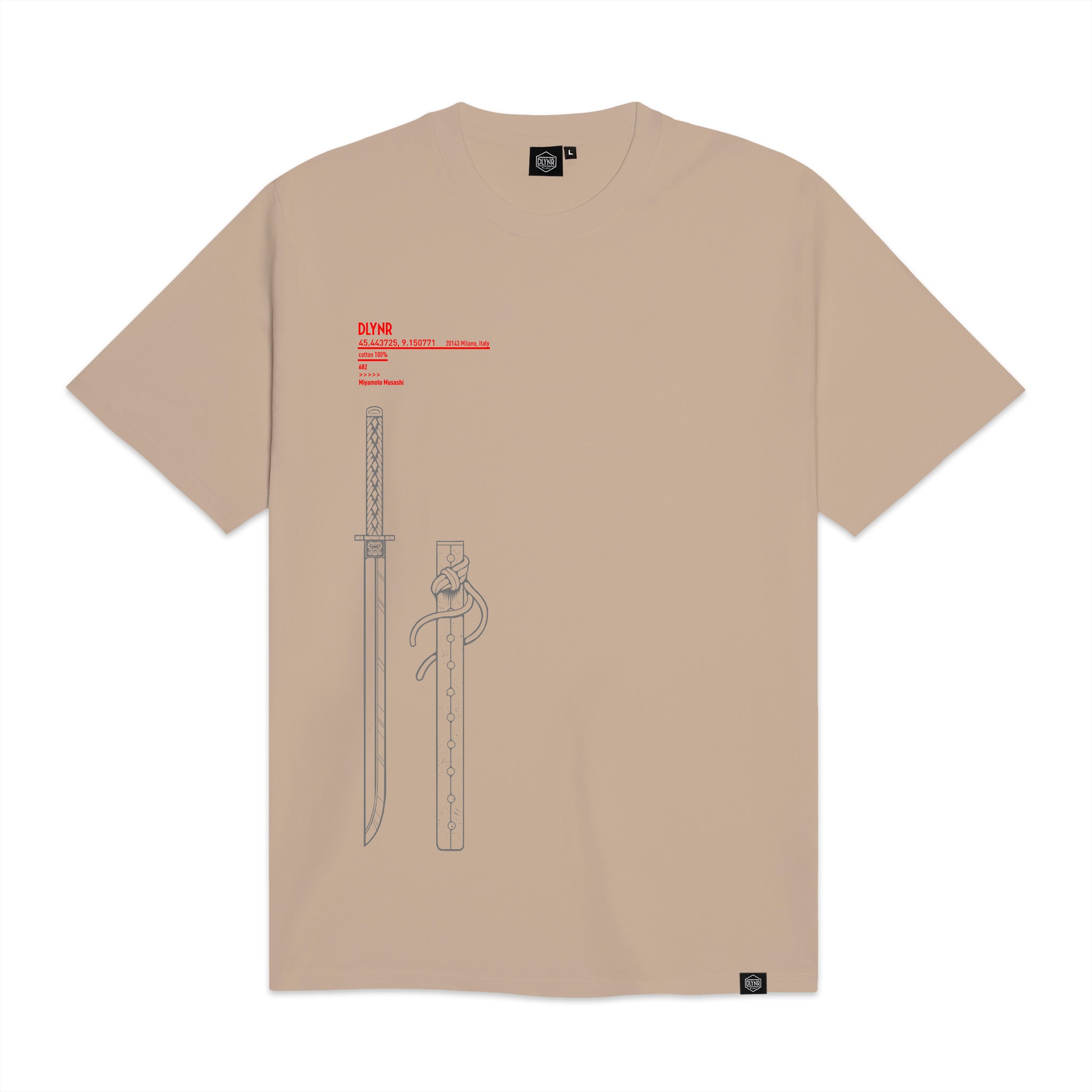 DOLLY NOIRE | MIYAMOTO MUSASHI TEE | T-shirt manica corta beige