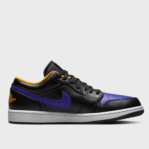 NIKE AIR JORDAN 1 LOW "LAKERS" - Sneakers bassa nera viola e giallo
